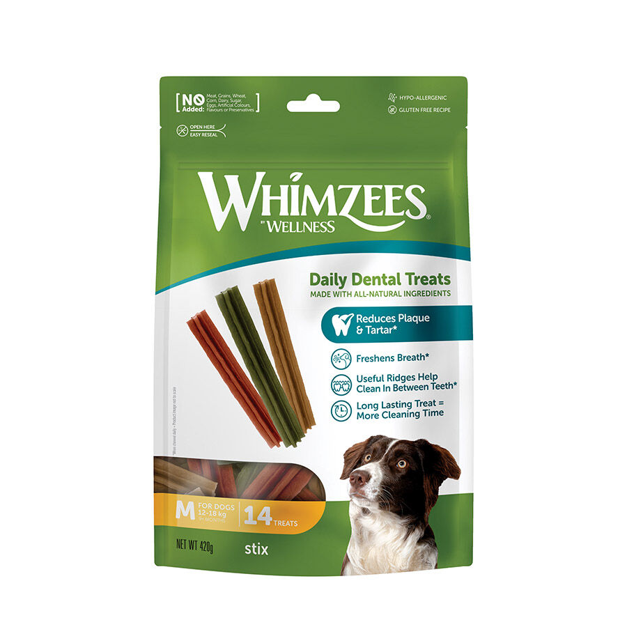 14 barritas Whimzees Snacks Dentales Stix para perros de razas medianas, , large Imagen numero 1