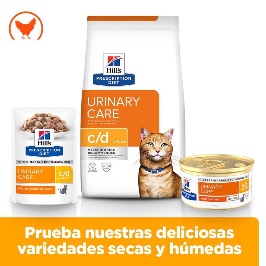 85 g Hill's Prescription Diet c/d Multicare Mousse de Pollo lata para gatos, , large Imagen numero 4