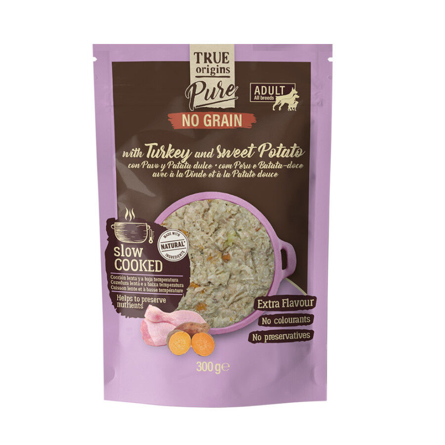 300 g True Origins Pure Adult Gently Coocked Pavo y Patata sobre para perros, , large Imagen numero 1