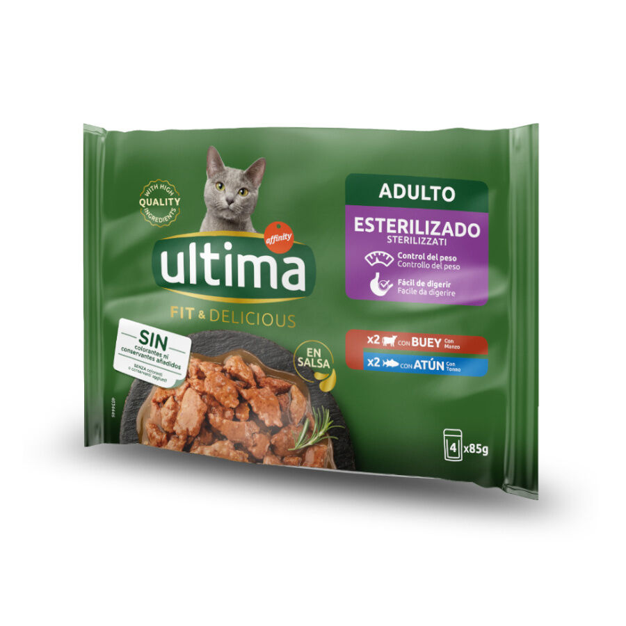 Affinity Ultima Fit & Delicious Buey y At&uacute;n Sobre en salsa para gatos - Multipack