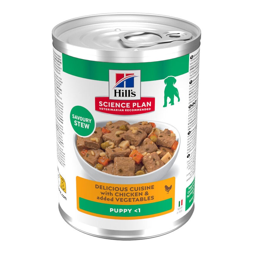 363 g Hill's Science Plan Puppy Estofado con pollo y verduras lata para perros, , large indicador imagen numero 1