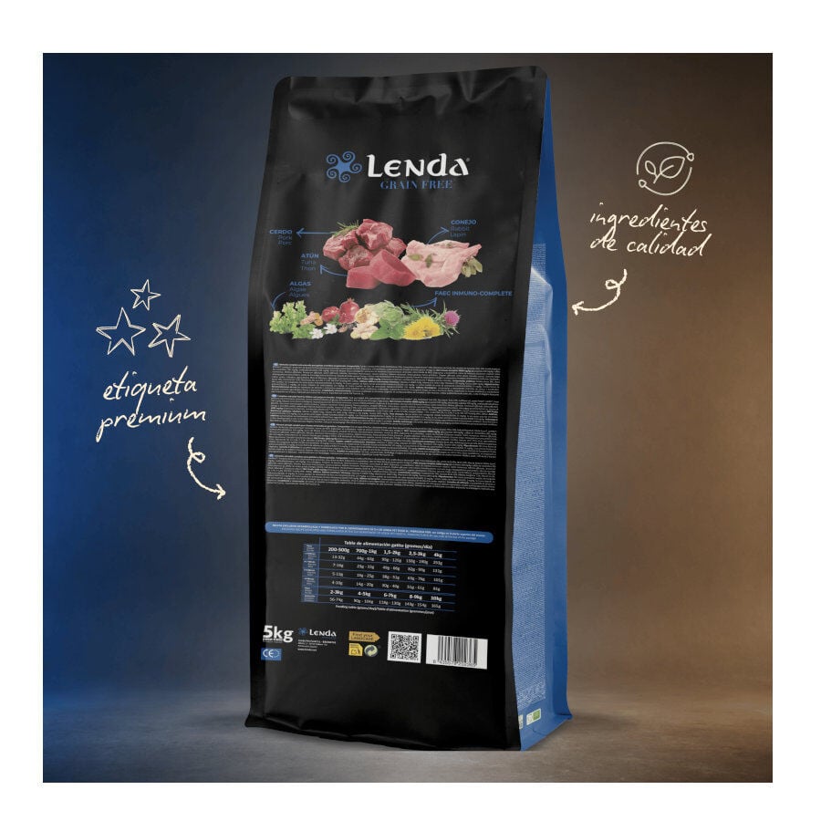 2 Kg Lenda Grain Free Conejo, Cerdo y At&uacute;n Kitten pienso para gatos, , large Imagen numero 3
