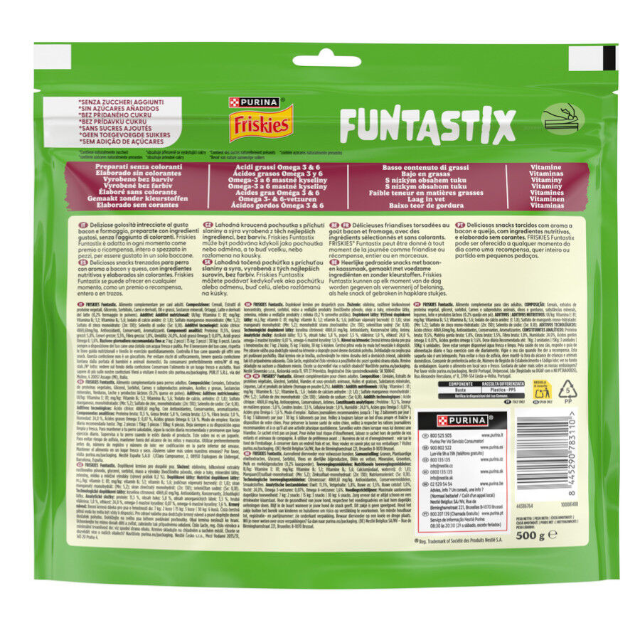 500 g Friskies Funtastix Barritas de Queso y Bacon para perros, , large indicador imagen numero 4