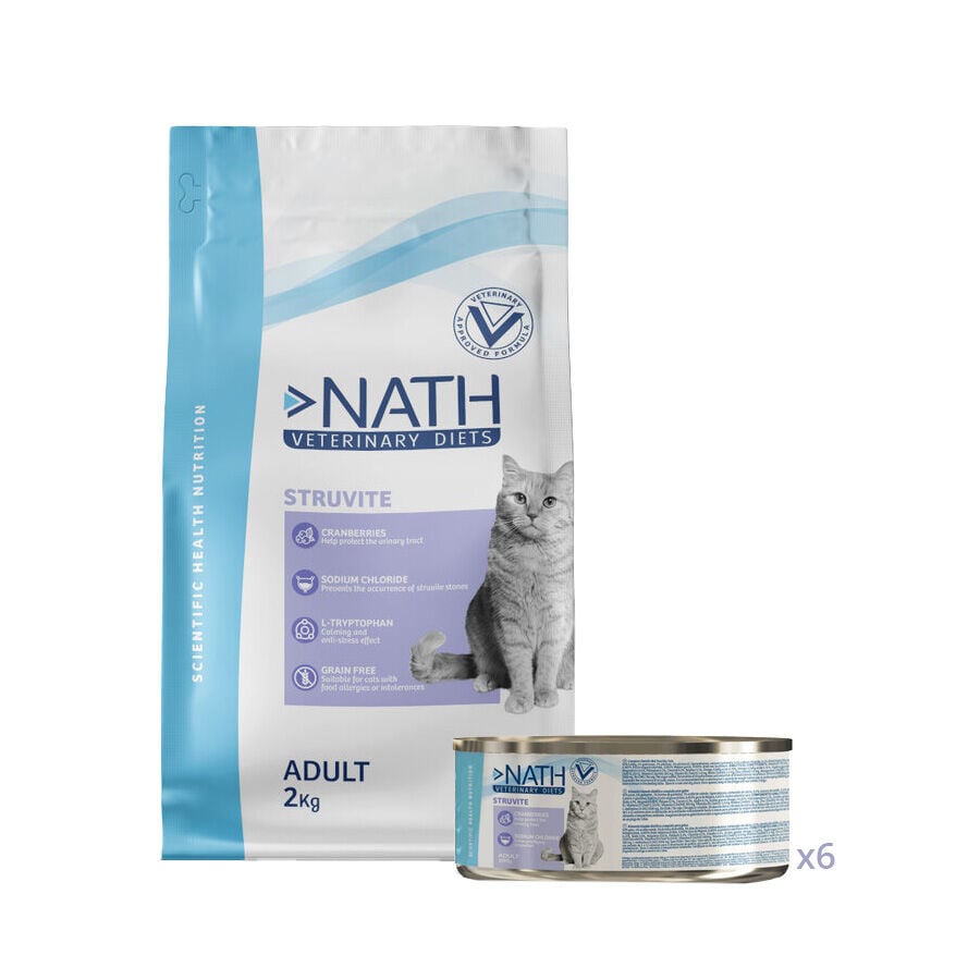 2 kg + 6 latas x 200 g Nath Struvite Pack - pienso y comida h&uacute;meda para gato, , large Imagen numero 1