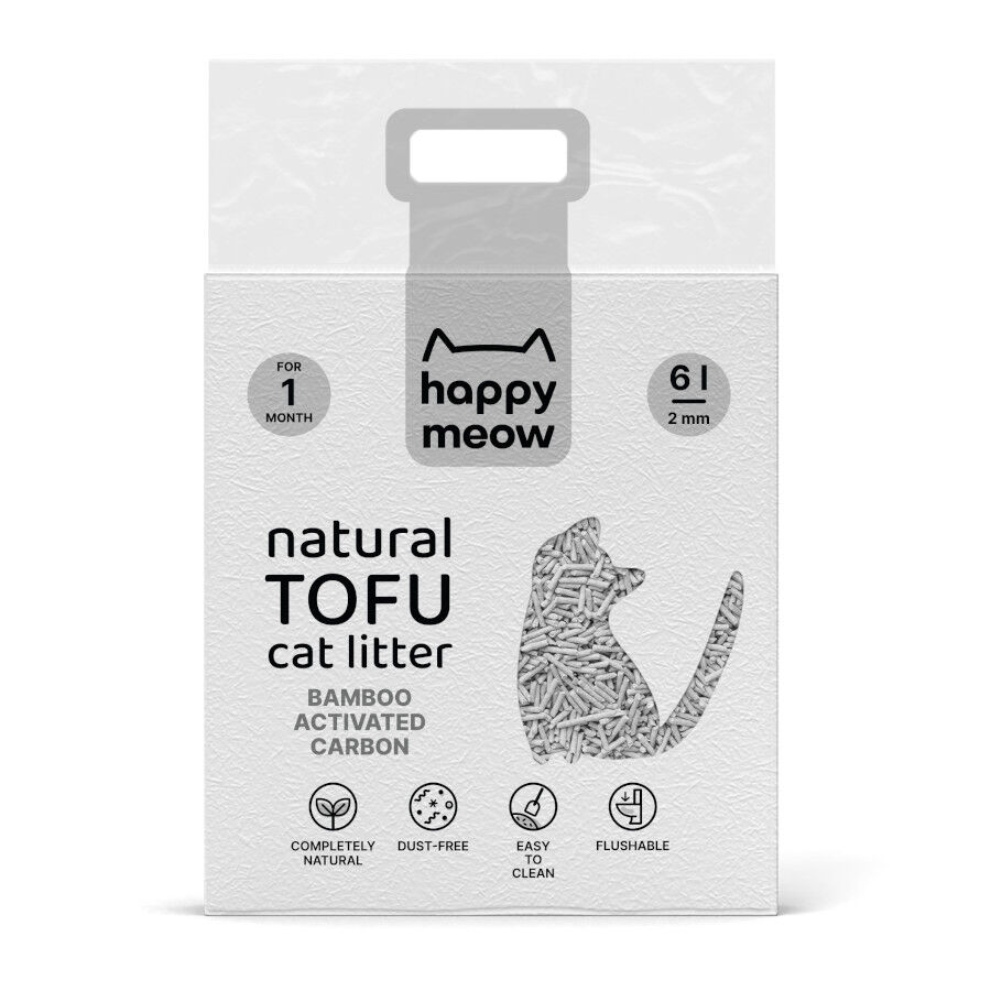 6 L Happy Meow Natural Tofu Aglomerante Bambu para gatos, , large indicador imagen numero 1