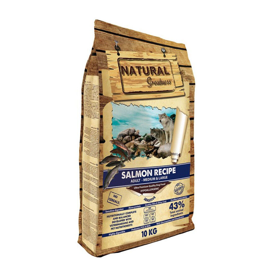 10 kg Natural Greatness Medium Sensitive Salm&oacute;n pienso para perros, , large Imagen numero 1