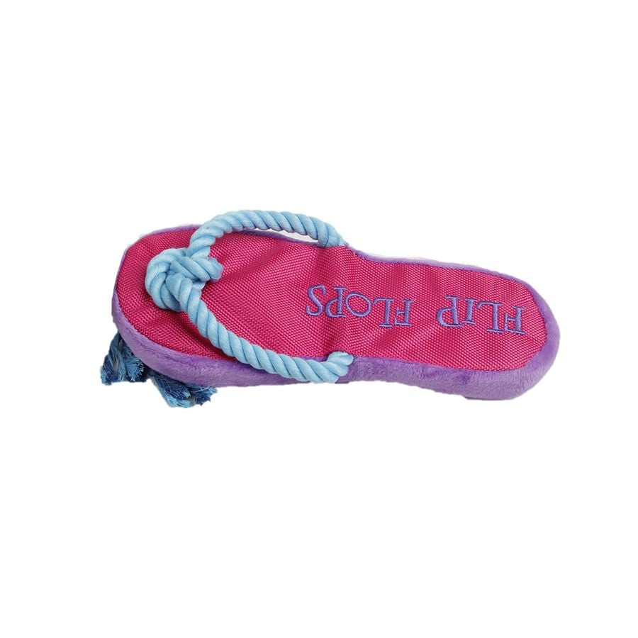 Summer Vibes Flip Flop Chancleta con Cuerda Rosa y Azul Juguete para perros, , large indicador imagen numero 1