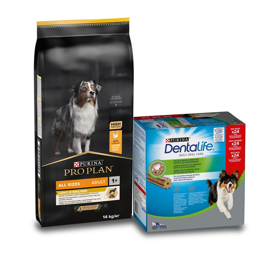 14 kg + 24 barritas Pack Comida Light Perro Esterilizado Pro Plan &iexcl;Pack ahorro!, , large Imagen numero 1