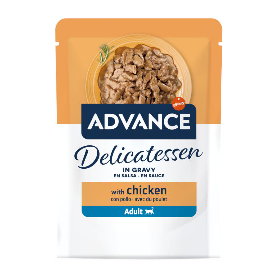 85 g Advance Delicatessen Pollo en Salsa Sobres para gatos, , large indicador imagen numero 1