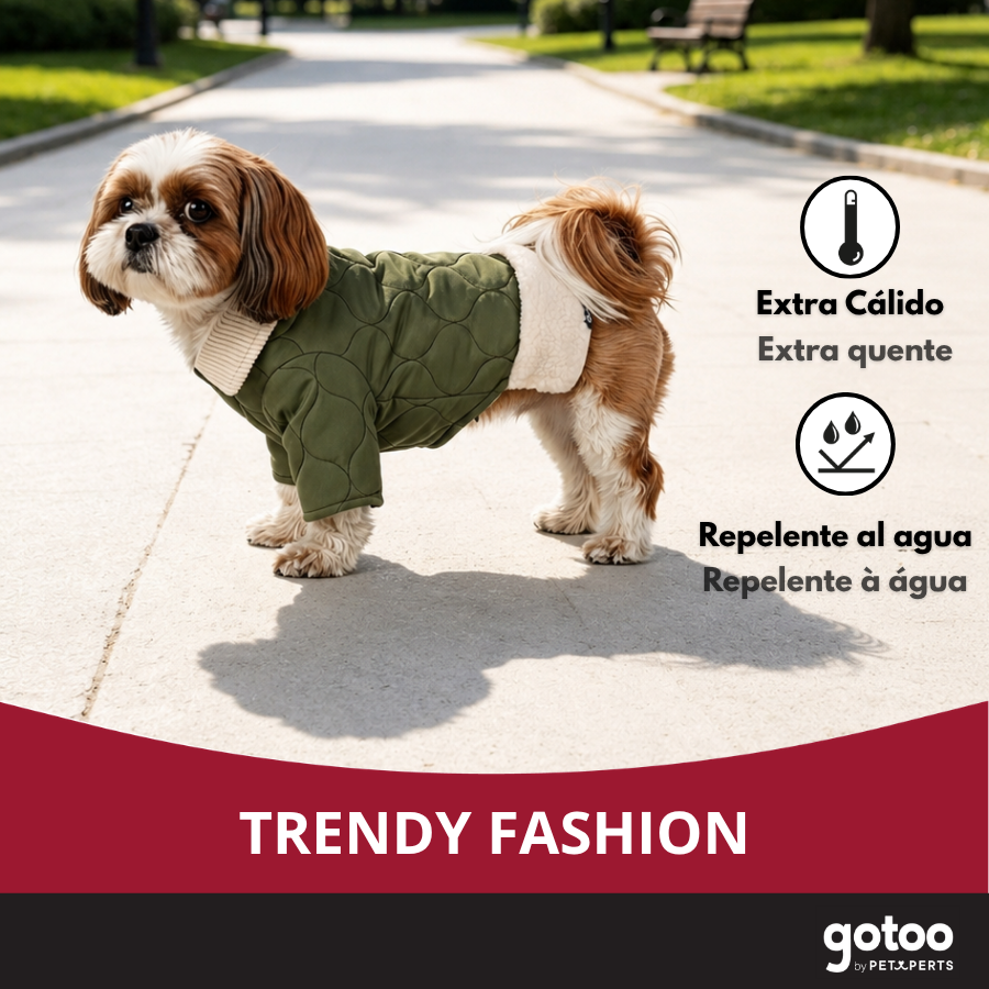 Gotoo Abrigo Acolchado Verde para perros, , large indicador imagen numero 6