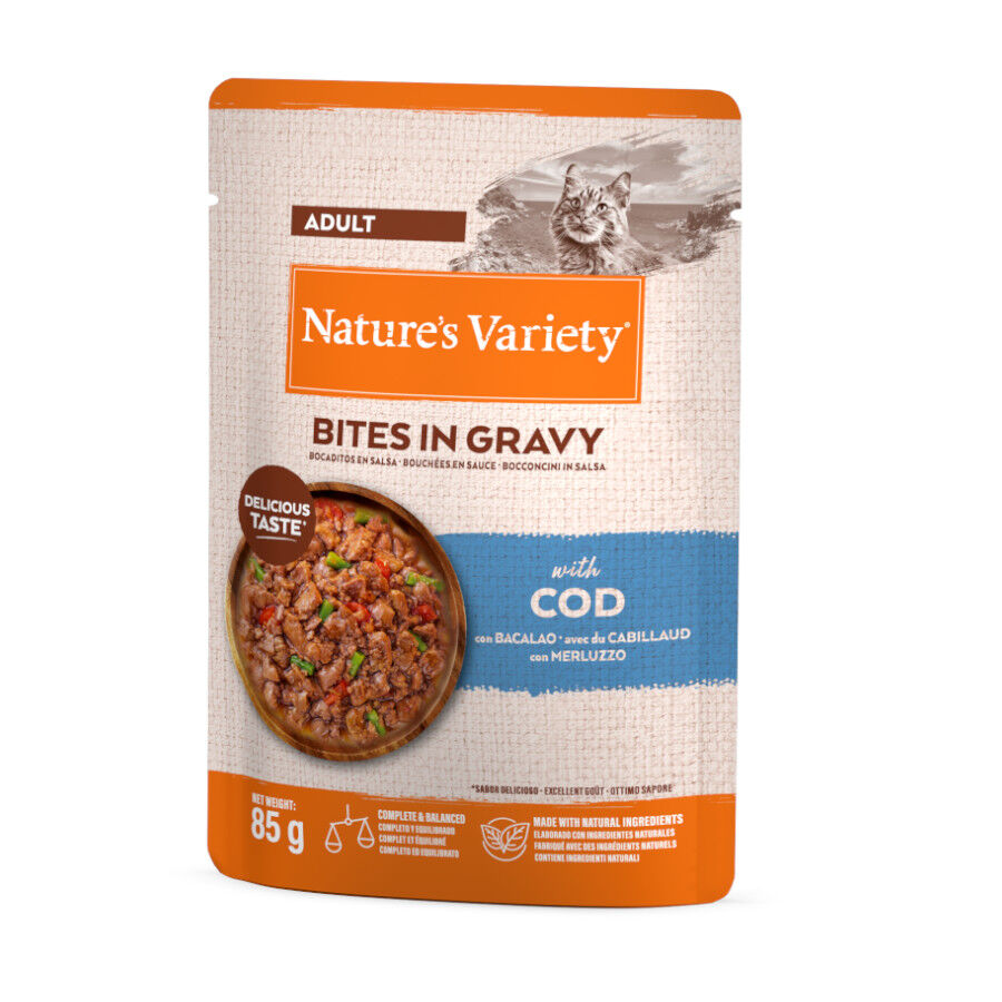 85 g Nature&rsquo;s Variety Bocaditos de Bacalao en Salsa Sobre para gatos adultos , , large Imagen numero 1