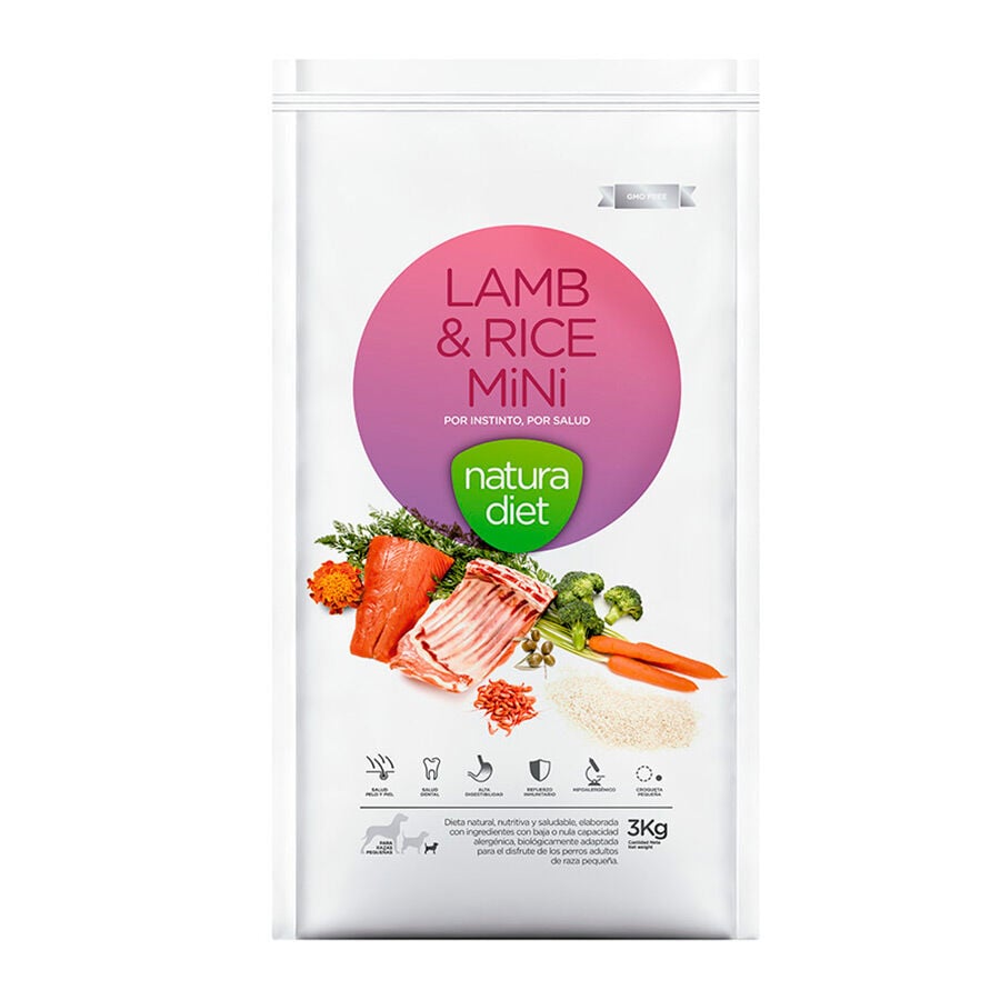 3 kg Natura Diet Adult Mini Daily Food Cordero y Arroz pienso para perros, , large Imagen numero 1