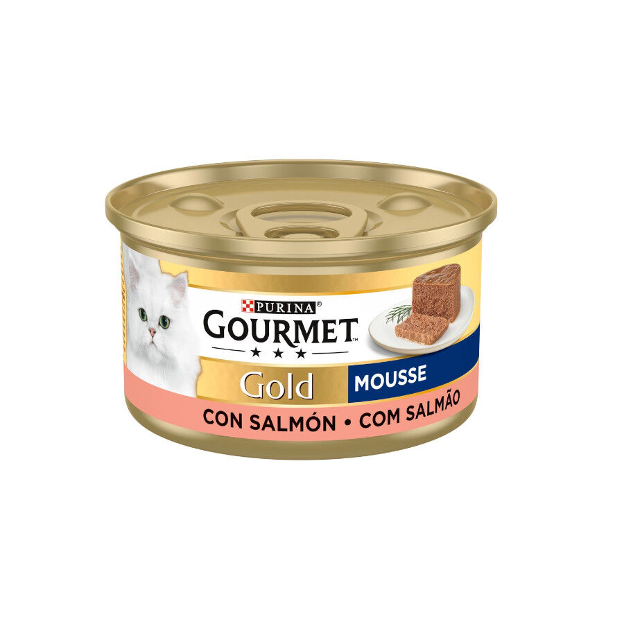 85 g Gourmet Gold Mousse de Salm&oacute;n lata para gatos, , large Imagen numero 1
