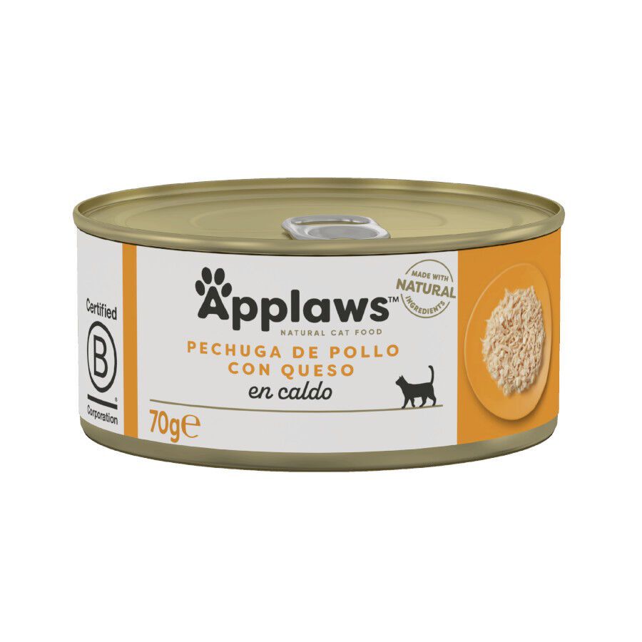 70 g Applaws Pollo con Queso lata para gatos, , large indicador imagen numero 1