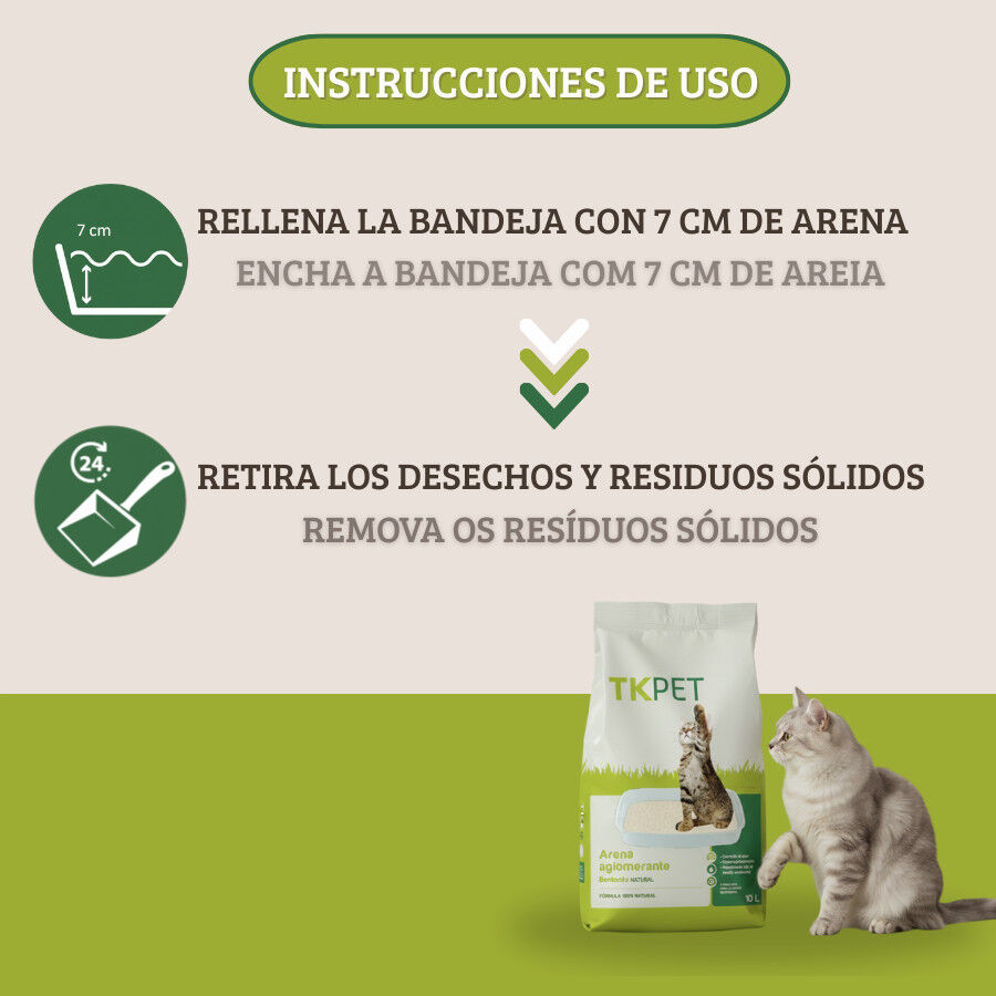 TK-Pet Arena Aglomerante de Bentonita y Natural para Gatos, , large indicador imagen numero 4
