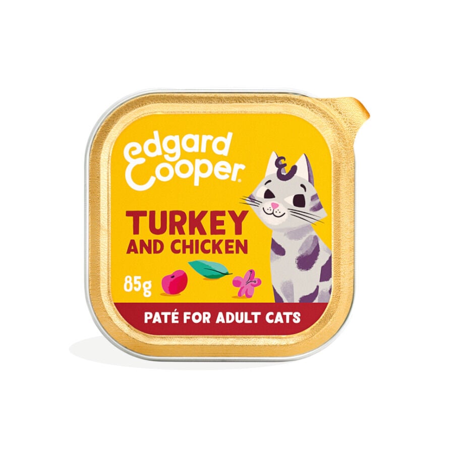 85 g Edgard & Cooper Adult Pavo y Pollo en Pat&eacute; tarrina para gatos, , large indicador imagen numero 1