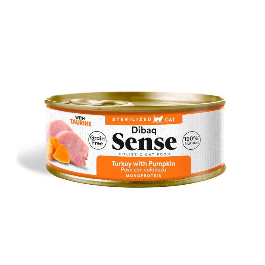 70 g Dibaq Sense Sterilized Grain Free Pavo y Calabaza lata para gatos, , large indicador imagen numero 1