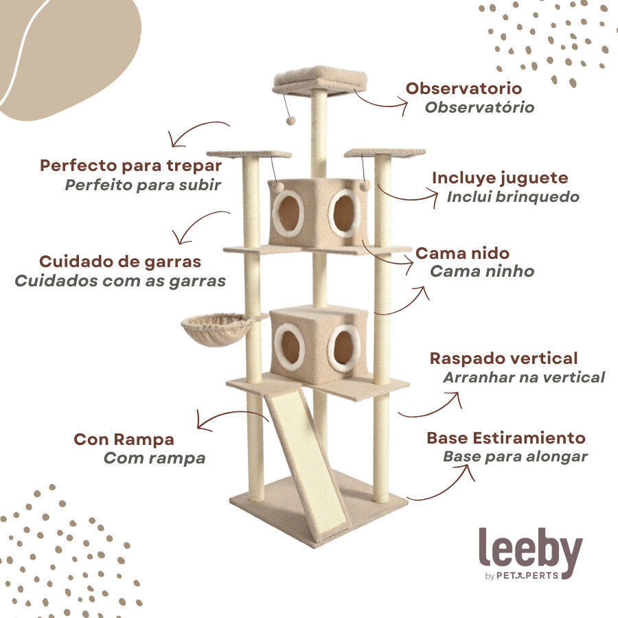 Leeby Boucle Collection &Aacute;rbol rascador con camas y juguetes para gatos, , large Imagen numero 4