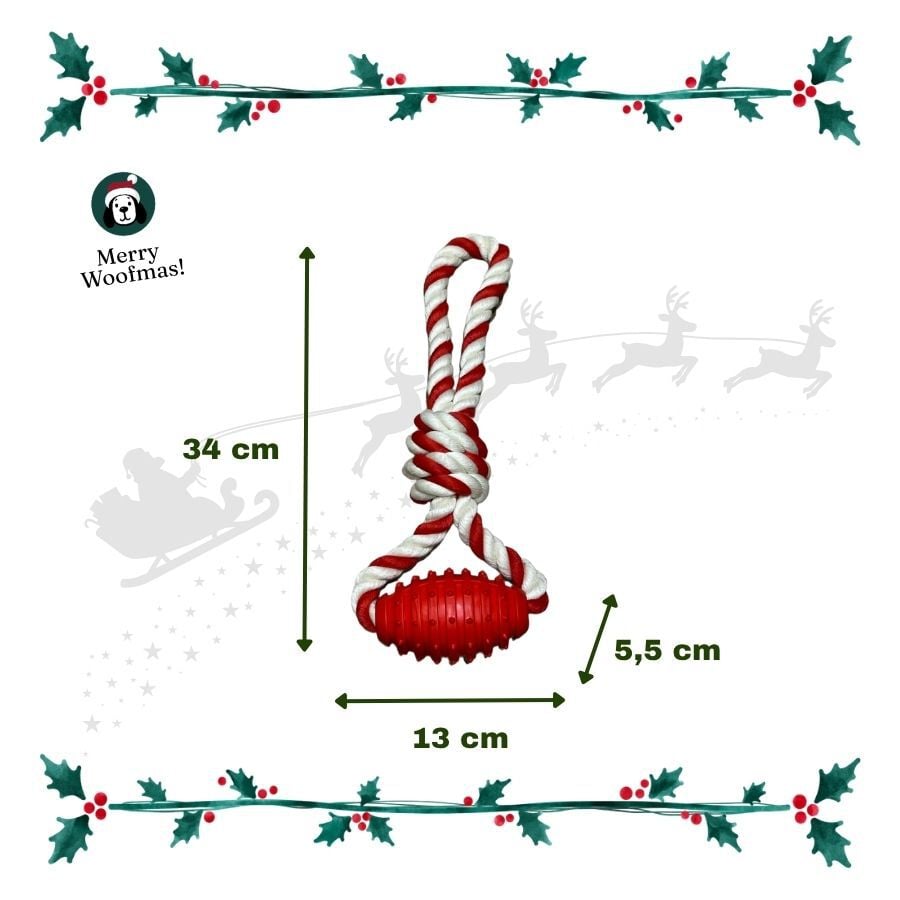 Wonder Christmas Hueso con Cuerda Juguete para perros, , large indicador imagen numero 3