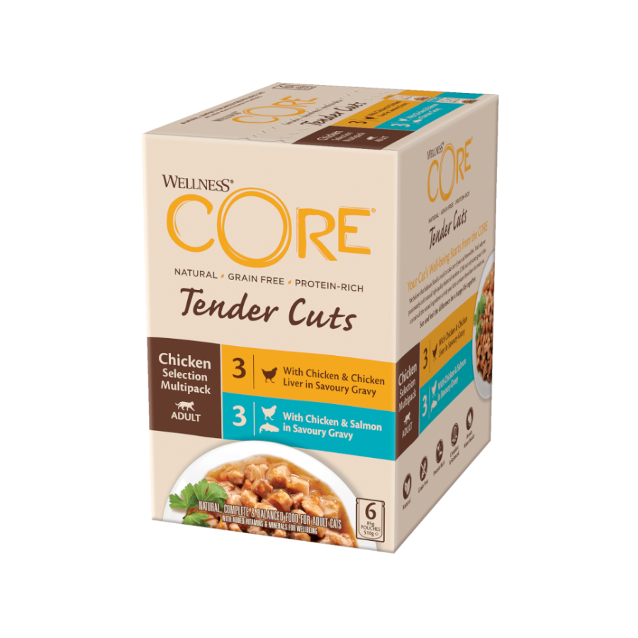 6 sobres x 85 g Wellness Core Selection Pollo sobre para gatos, , large Imagen numero 1