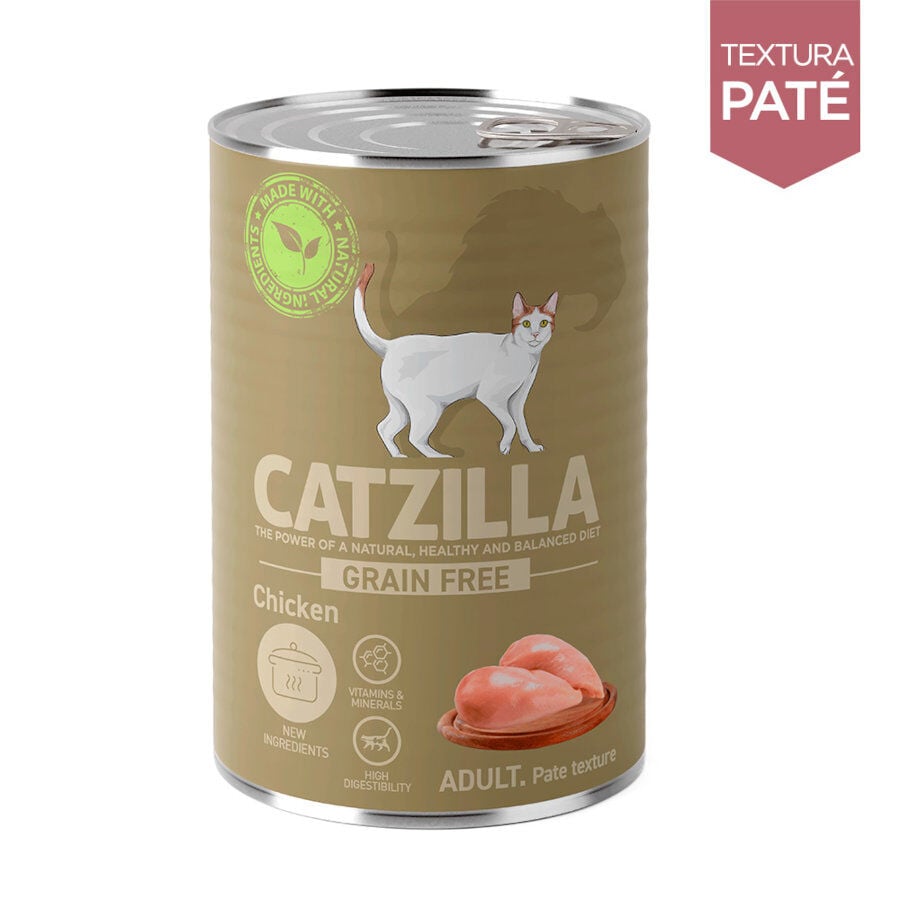 400 g Catzilla Adult Grain Free Pollo en Pat&eacute; lata para gatos, , large Imagen numero 2