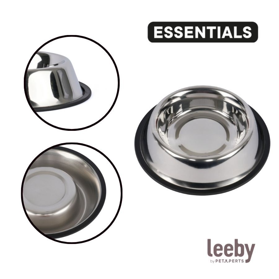 Leeby Comedero de Metal con Aro de Silicona para perros, , large indicador imagen numero 3
