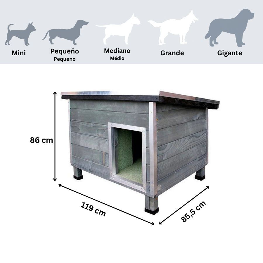 TK-Pet Nevada Caseta de Madera Gris para perros, , large indicador imagen numero 3