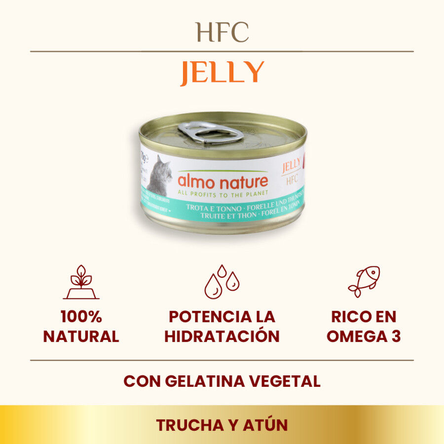 70 g &nbsp;Almo Nature HFC Trucha y At&uacute;n en Gelatina para gatos , , large indicador imagen numero 2
