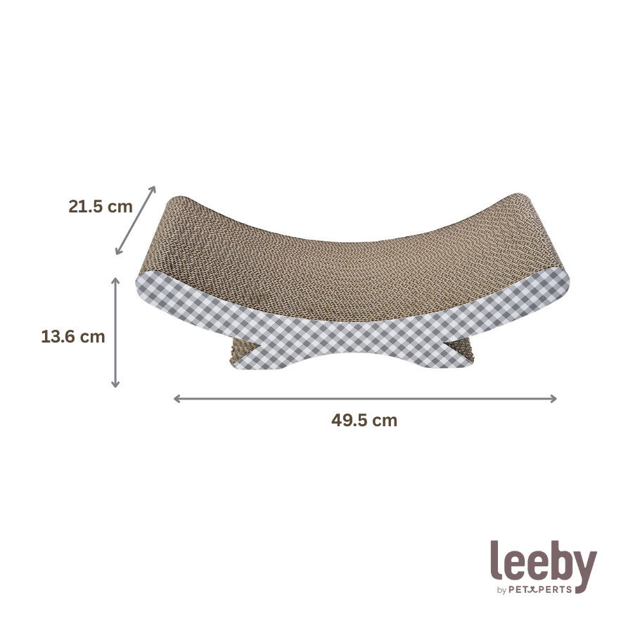Leeby Remy Rocker rascador de cart&oacute;n horizontal con estampado vichy para gatos, , large Imagen numero 6