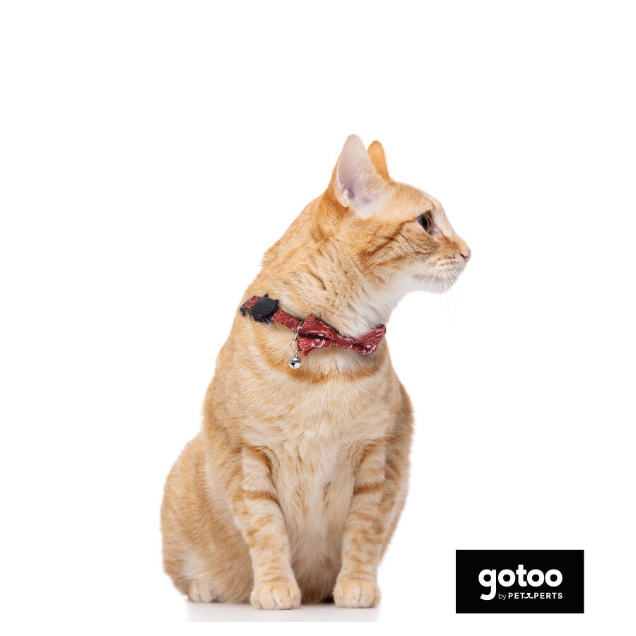Gotoo Collar rojo con cascabel extra&iacute;ble para gatos, , large indicador imagen numero 3