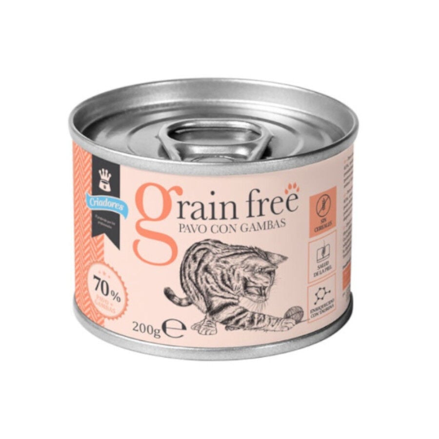 200 g Criadores Adulto Grain Free Pavo y Gambas lata para gatos, , large Imagen numero 1