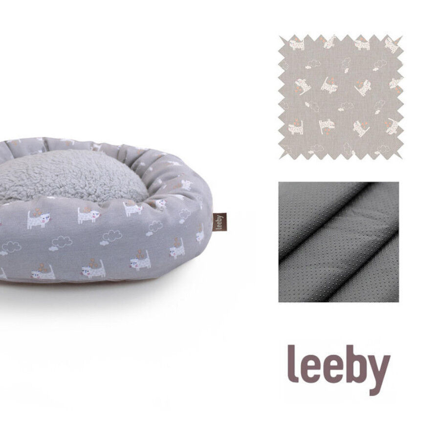 Leeby Cama Donut Antideslizante Gris para gatos, , large indicador imagen numero 5