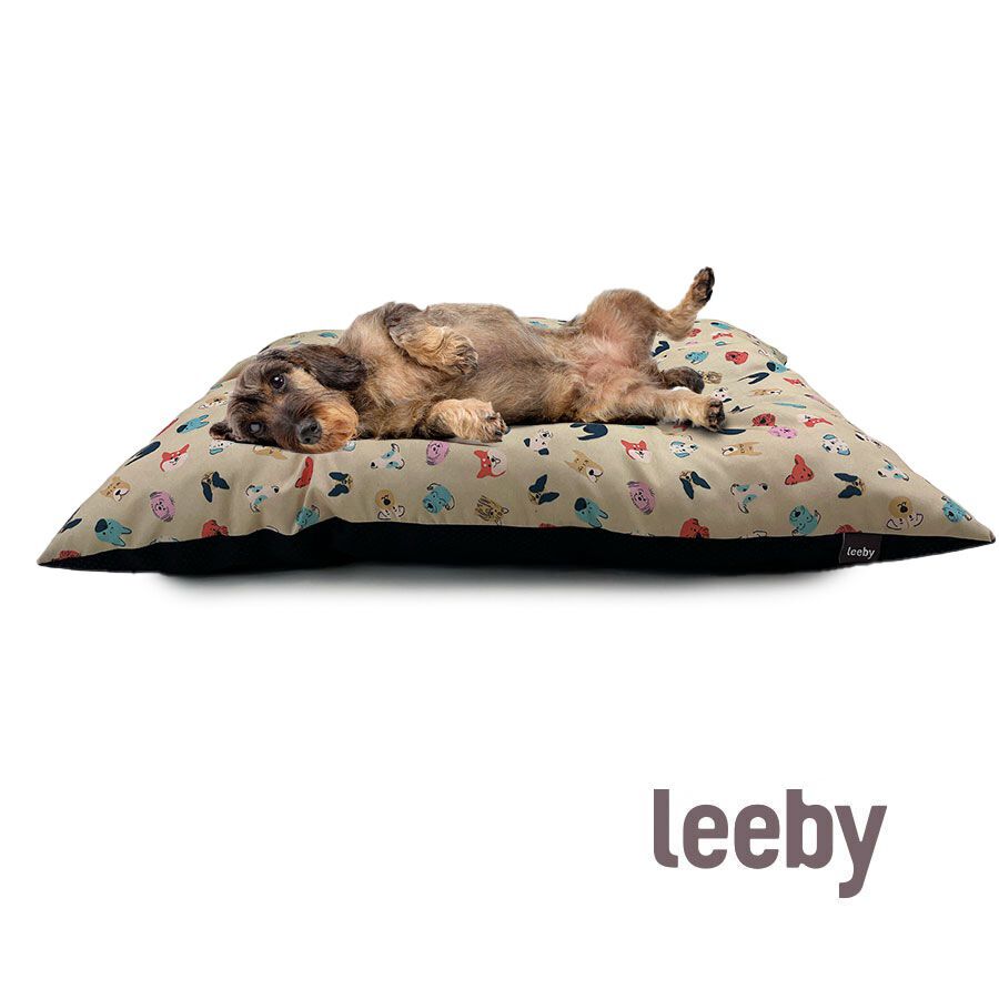 Leeby Coj&iacute;n Acolchado Beige con Comics para perros, , large indicador imagen numero 2