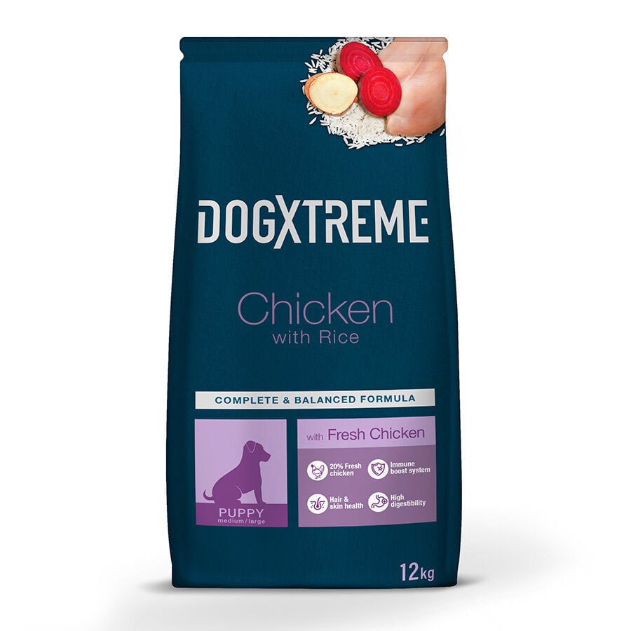 12 kg Dogxtreme Puppy Pollo y Arroz pienso, , large Imagen numero 1