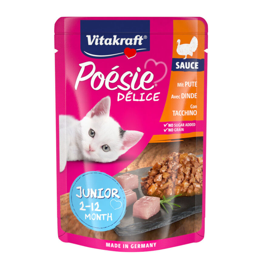 Vitakraft Po&eacute;sie Junior Pavo sobre en salsa para gatitos