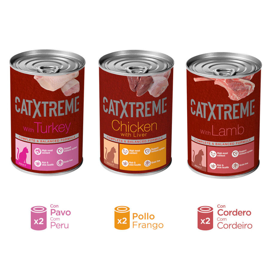 6 latas x 400 g Catxtreme Multipack pat&eacute; en lata para gatos, , large Imagen numero 3