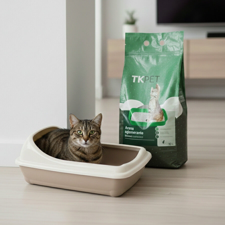 2 x 10 L TK-Pet Arena Aglomerante de Bentonita y Pino para Gatos &iexcl;Pack ahorro!, , large indicador imagen numero 2