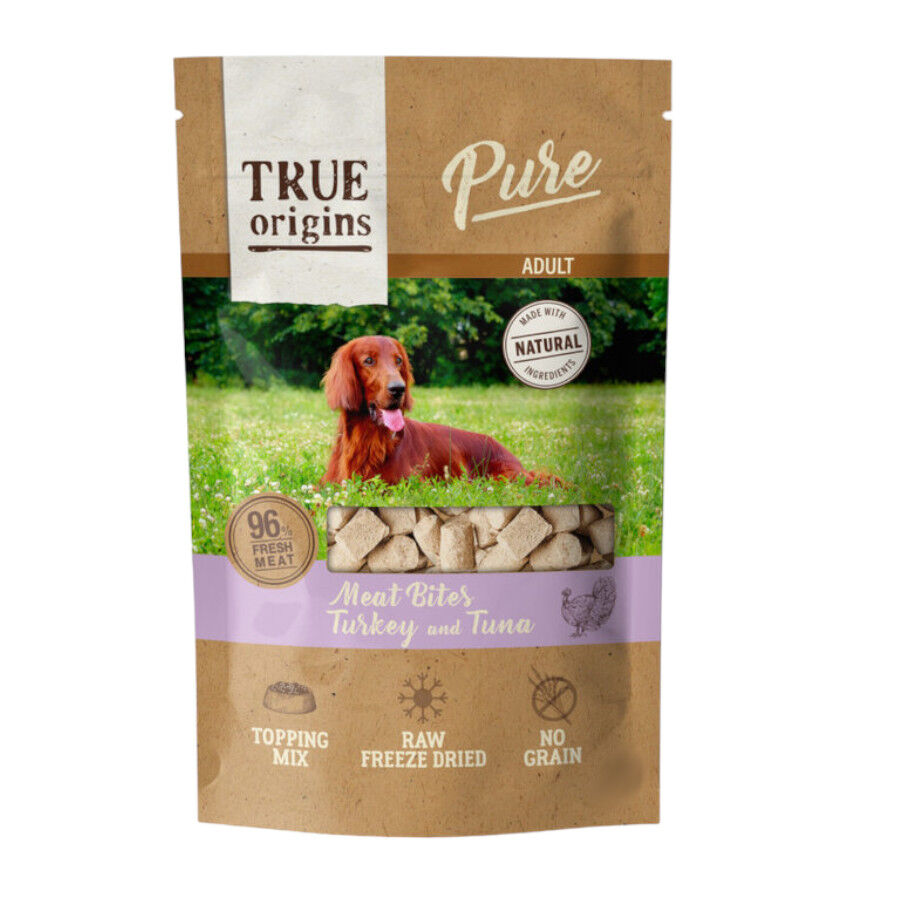 40 g True Origins Wild Bocaditos Pure Adult Freeze Dried Pavo y At&uacute;n para perros, , large Imagen numero 1
