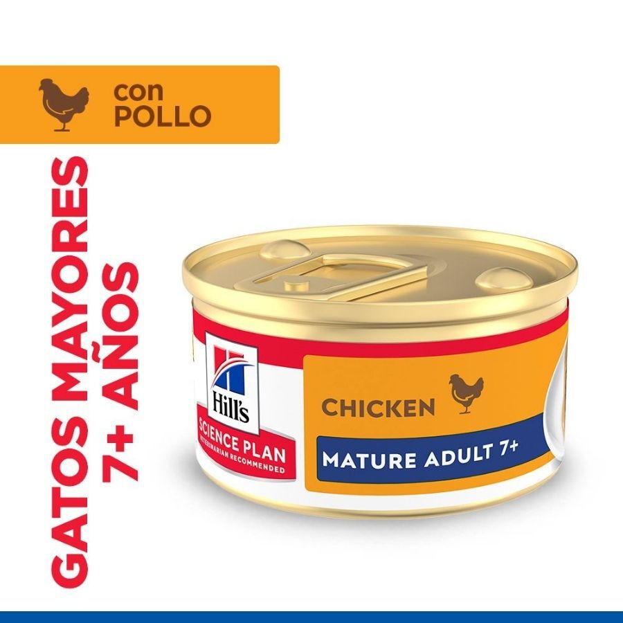85 g Hill's Science Plan Mature Mousse de Pollo lata para gatos, , large Imagen numero 1