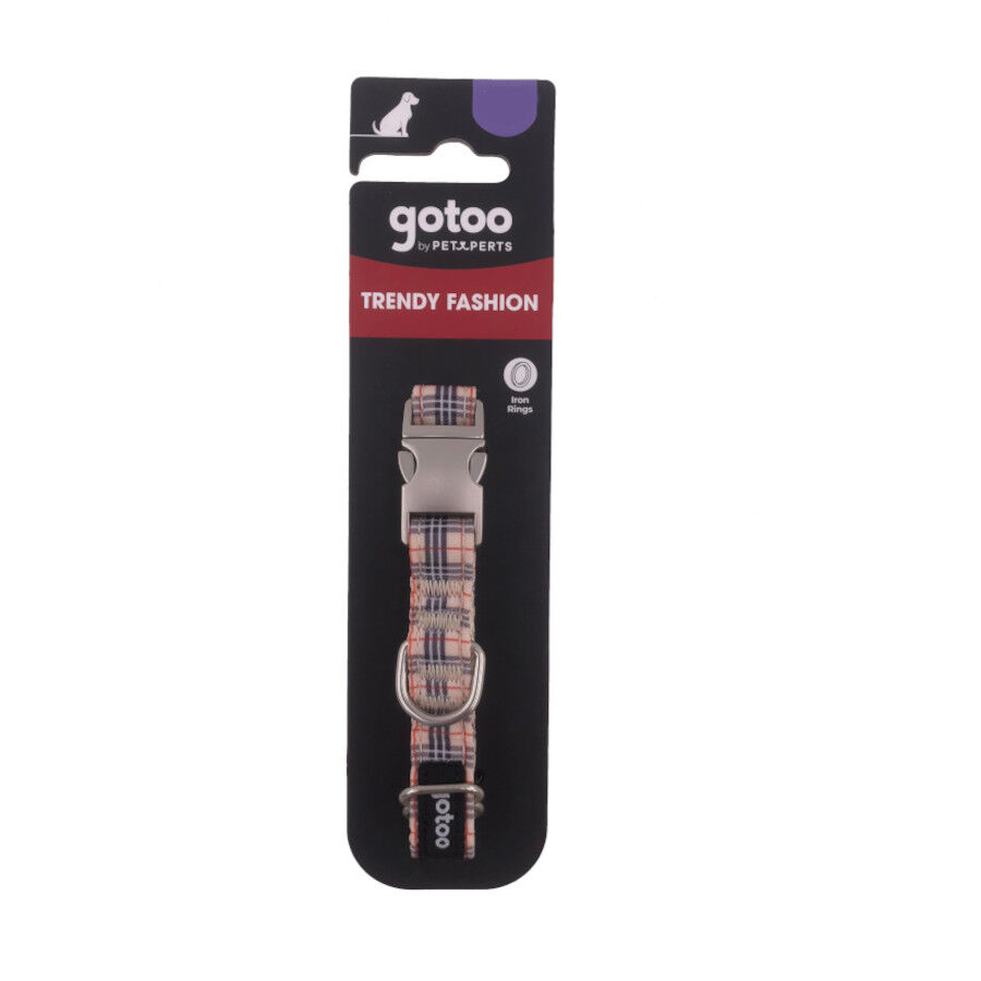 Gotoo Collar estampado tart&aacute;n marr&oacute;n para perros, , large indicador imagen numero 4
