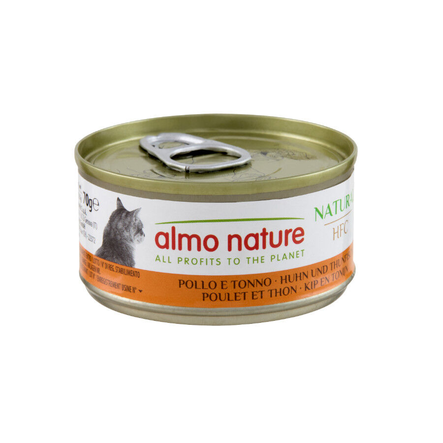 70 g Almo Nature HFC pollo con at&uacute;n lata para gatos , , large Imagen numero 1