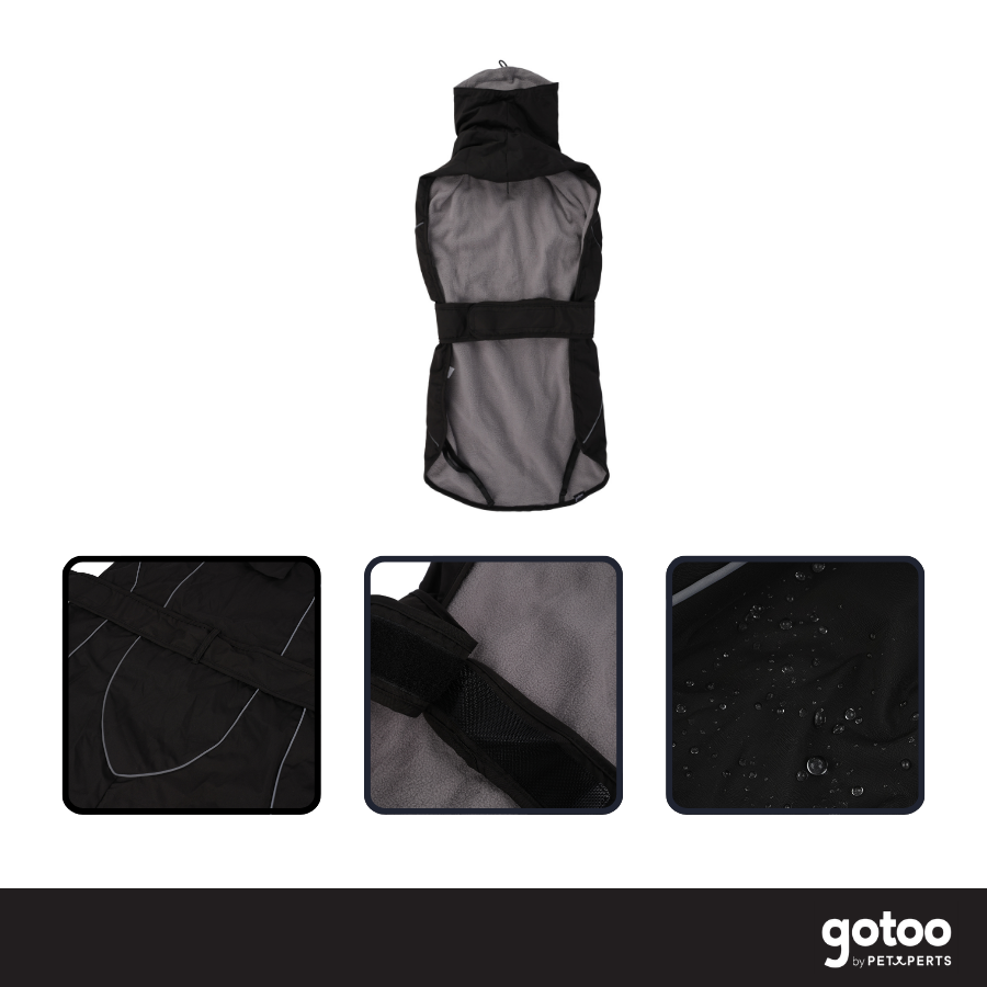 Gotoo Chaqueta Impermeable Negro para galgos, , large indicador imagen numero 3