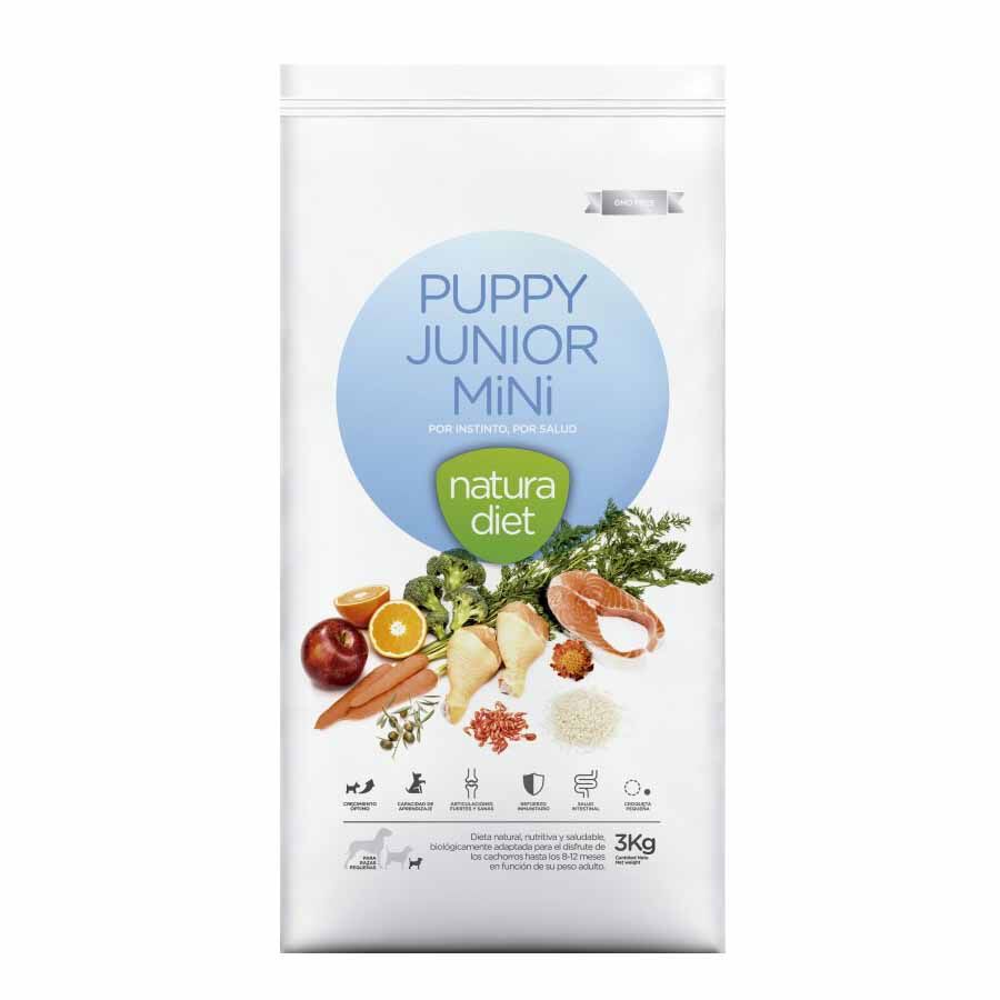 Natura Diet Puppy Junior pollo alimento para cachorros de raza mini 3kg Imagen numero 1