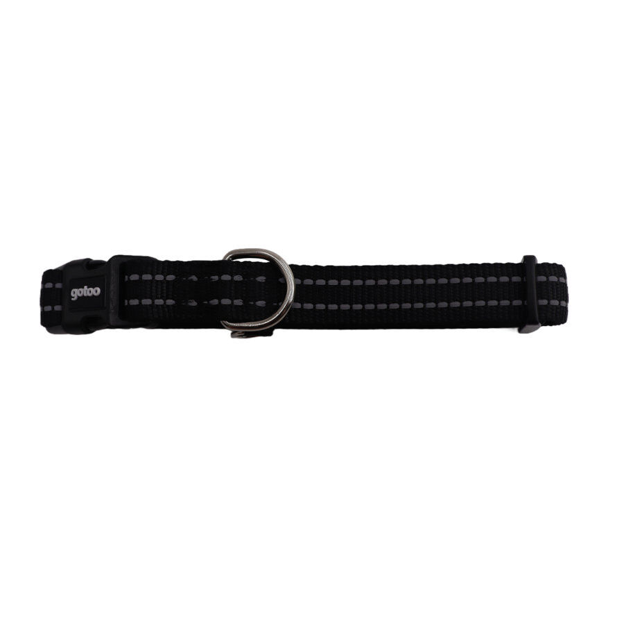 Gotoo Collar de nylon reflectante negro para perros, , large indicador imagen numero 1