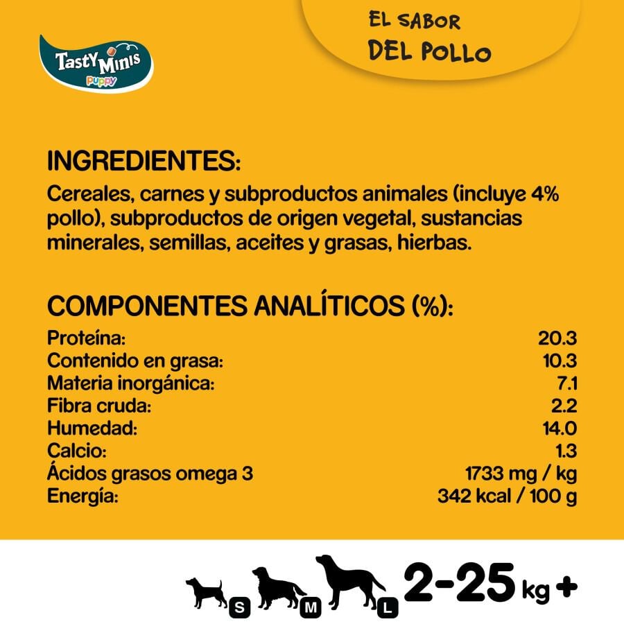 125 g Pedigree Tasty Minis Premios Sabor Pollo para Perros Cachorros, , large indicador imagen numero 4
