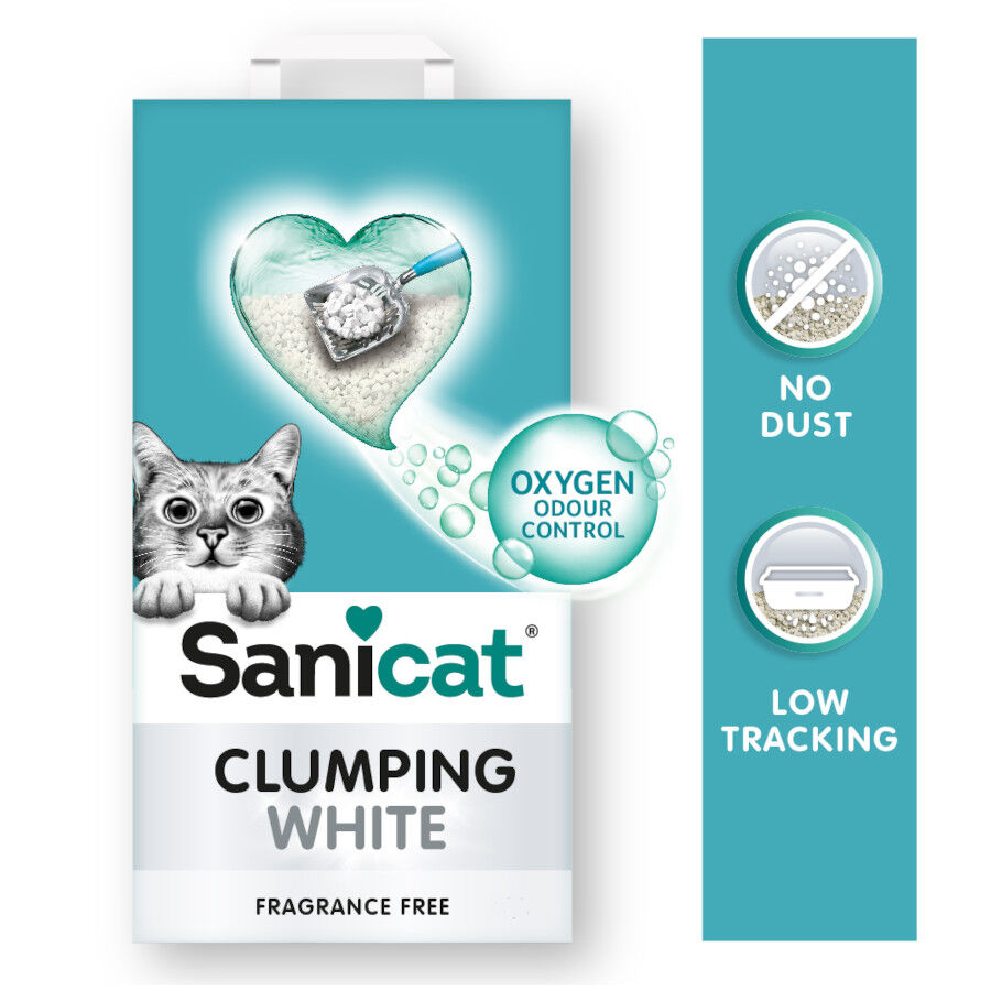 20 L Sanicat Clumping White Arena Blanca Aglomerante sin perfume para gatos, , large indicador imagen numero 3