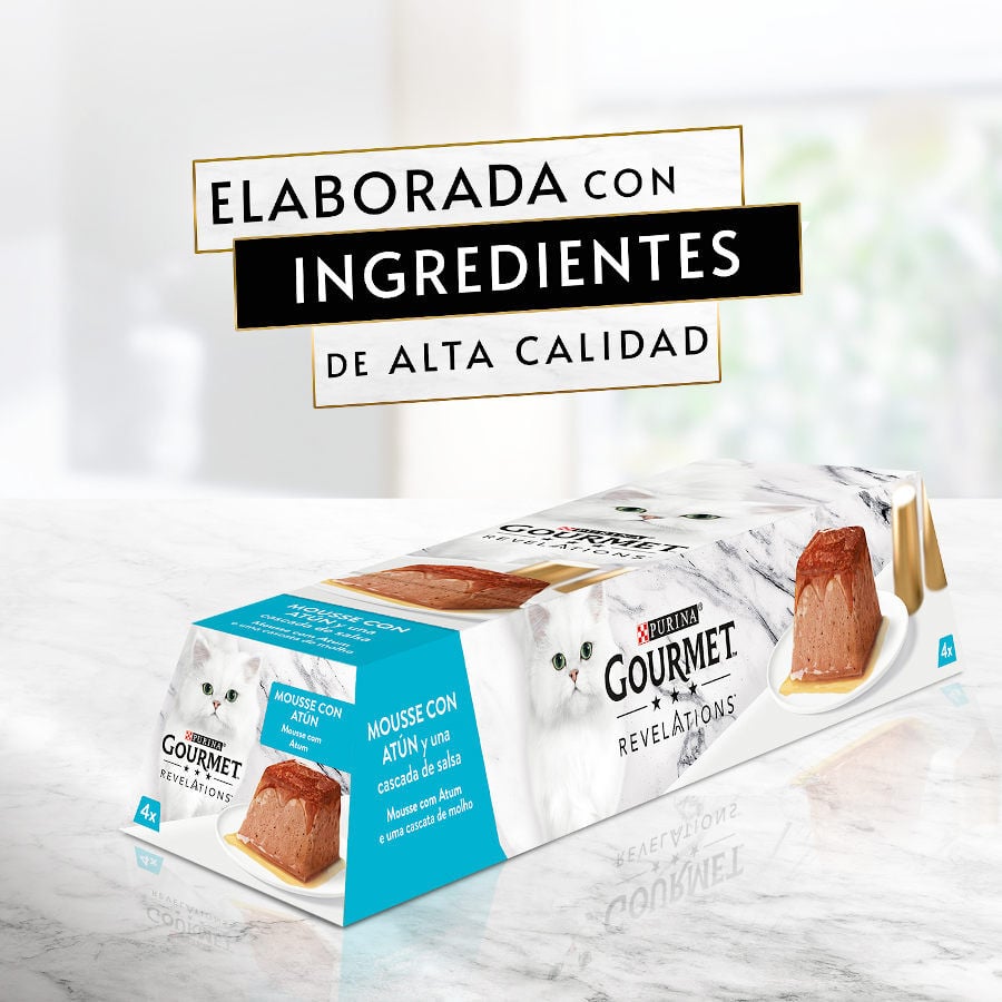 48 tarrinas x 57 g Gourmet Revelations Mousse con Salm&oacute;n y At&uacute;n tarrinas para gatos, , large indicador imagen numero 6