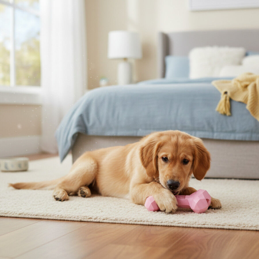 Tootoy! Hueso Mordedor de Goma Rosa para cachorros, , large indicador imagen numero 1