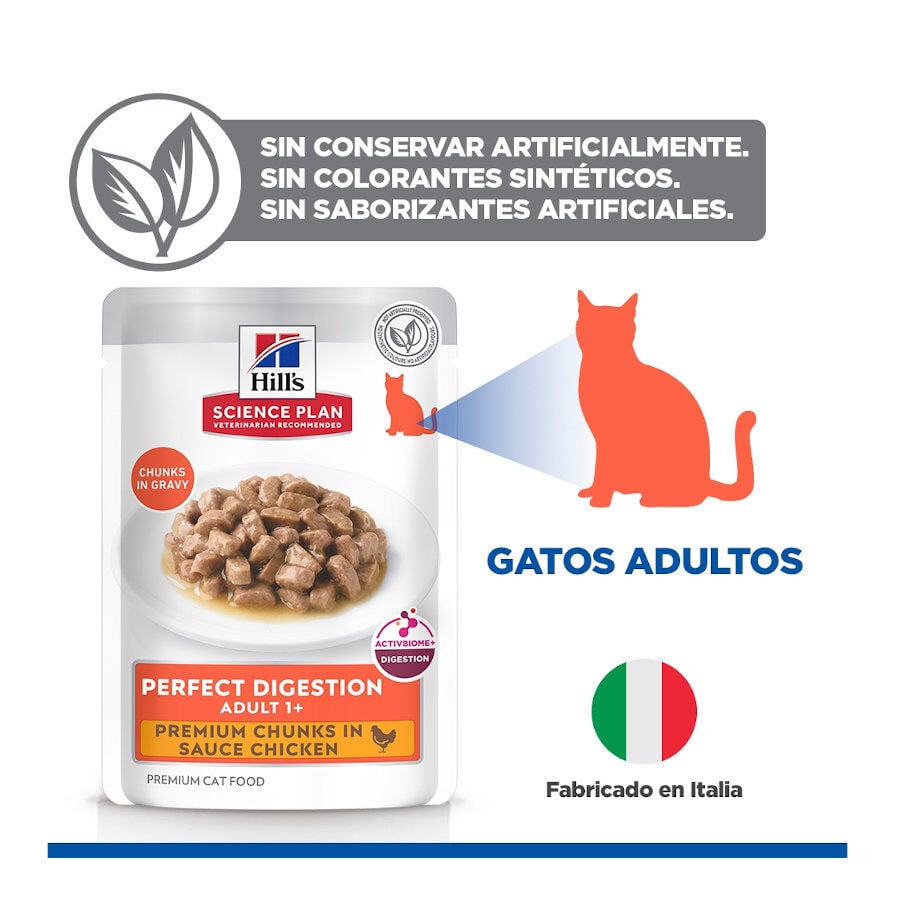 85 g Hill's Science Plan Adult Perfect Digestion Pollo comida h&uacute;meda para gatos, , large indicador imagen numero 5