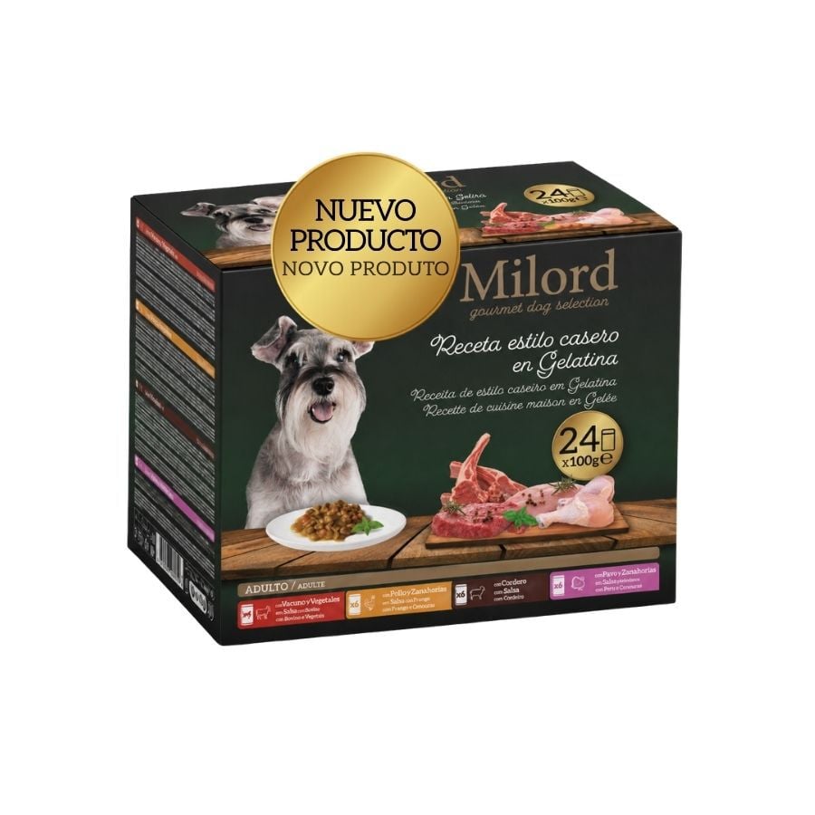 24 x 100 g Milord Adult Receta estilo casero en gelatina Sobres para perros - Multipack, , large Imagen numero 1